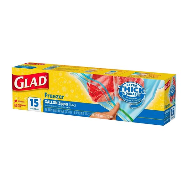 Glad Freezer Gallon Zip Bags
