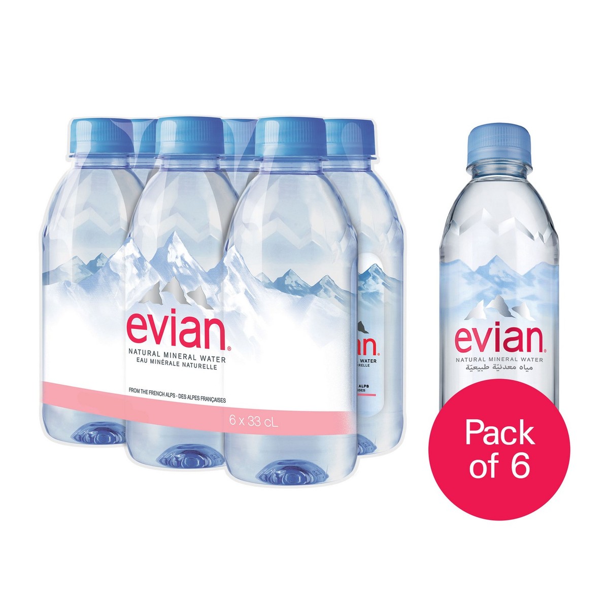 Evian Water 330ml 6pk