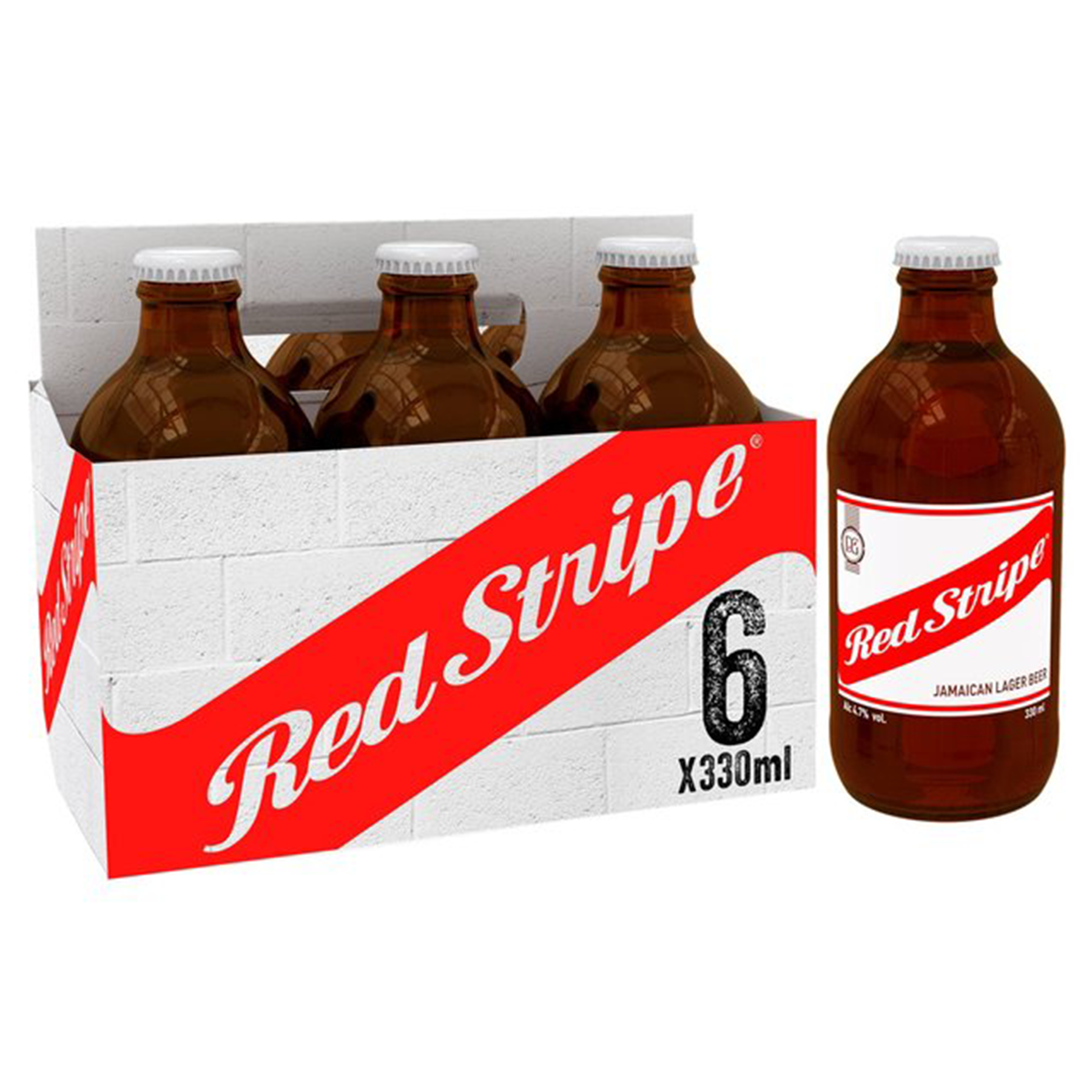 Red Stripe Bottle 6PK