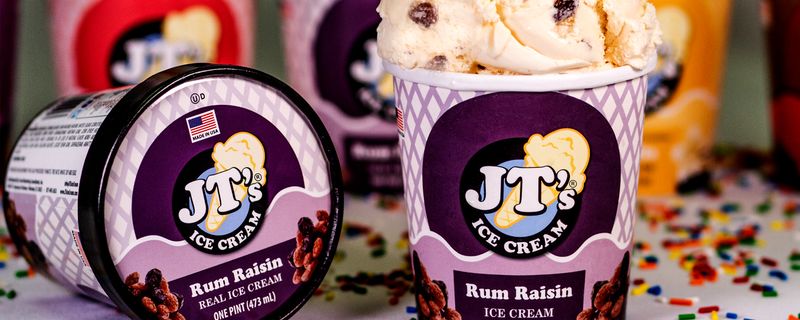 JT’S Ice Cream Rum & Raisin